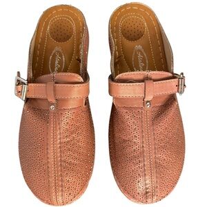 Atalina Pink Tan Mule Clog Studded Size 9.5